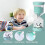 30 Min Shatterproof Plastic Hourglass,Sand Timer for Kids In Macaron Blue with Panda Pattern 3
