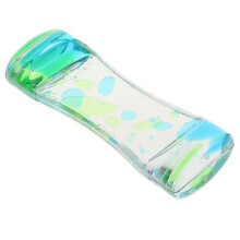 (Green) Double Color Floating Oil Hourglass Sensory Toy