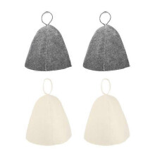 (32X24X0.5CM, White Grey) 2pcs Thickened Felt Sauna Hats Head Protection Covers for Sauna Steam Room Hats