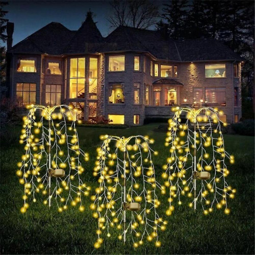 (Warm White) 100 Led Solar Fireworks Lights For Patio & Garden String Lights 2