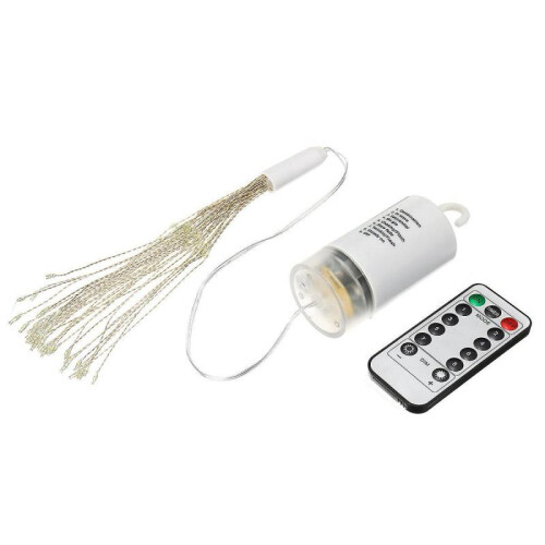 (Warm White) Hanging Led Firework Fairy String Lights - 8 Modes, Remote Control, Home Party & Wedding Decor