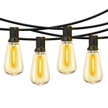 (EU plug, ST38) ST38 LED String Lights Outdoor Waterproof Edison Bulbs for Garden Porch Bistro Cafe Indoor/Outdoor Decorative Light