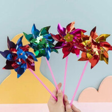 50 Colorful Sequin Pinwheels for Party & Garden Decoration