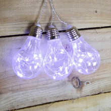 Premier 3 Piece Battery Operated Cool White Edison Bulb Lights with Timer.