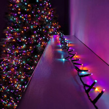 2000 Led 50m Premier Treebrights Indoor Outdoor Christmas Multi Function Mains Operated String Lights with Timer In Rainbow