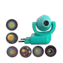 (Cyan) Star Moon Animal Projector Led Projector 6 Images Sensor Eu Plug Night Light For Kids Baby Bedroom Decoration