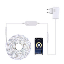 (EU Power Plug, White 5M) Wifi Smart Life Led-lamp, Tape Voice Control Led Strip Lights