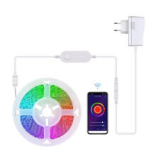 (EU Power Plug, RGB 5M) Wifi Smart Life Led-lamp, Tape Voice Control Led Strip Lights