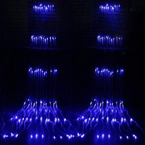 (6Mx3M 640LEDs / EU Plug 220V, Blue) Christmas Led- Waterfall Meteor Shower, Rain String Light