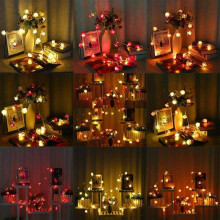 (3m, 110V) 3M 6m Led Artificial Rose Flower Fairy String Lights For Home, Party, Wedding, Holiday, Christmas Decor - Ac110v/220v