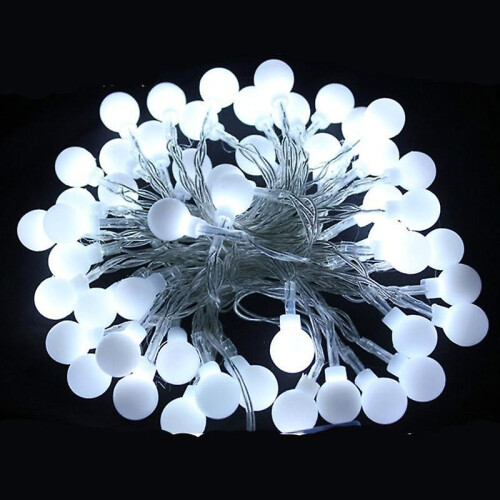 (20M 200LEDS, White) Garland Globe Festoon Ball Wedding Wall String Ligh