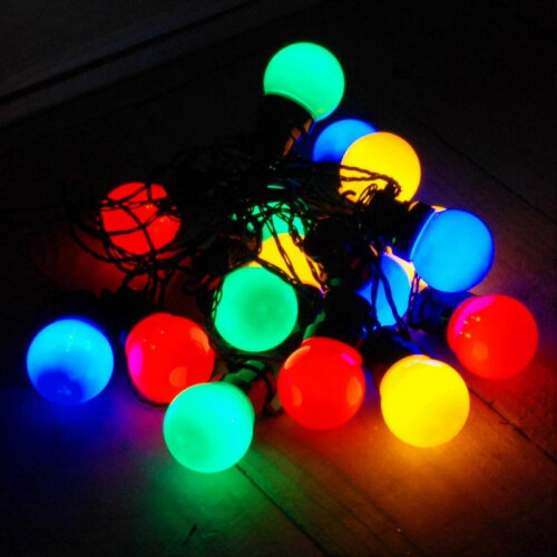 4.5M 16 Outdoor Connectable Festoon Lights with 48 Multi Coloured Leds