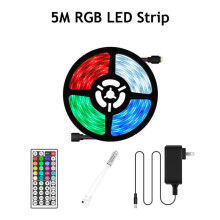 (5m, EU Plug) 5050 Rgb Led Strip Light - Usb Remote, Color Changing, Waterproof Tape For Cabinet Lighting