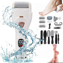(White 10PCS)Electric Feet Callus Remover Rechargeable, Professional Pedi Foot Care