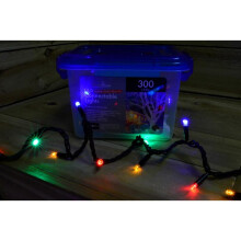 300 Multi Coloured Led Super-long 29.9m Connectable Lights On A Black Cable