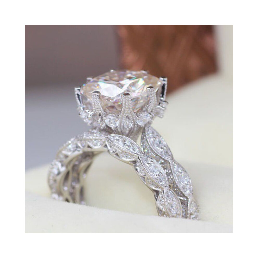 (9) Style Antique Round White Sapphire Silver Plated Engagement Ring Crown Set-image-OPC-PJ7MZZD-NEW