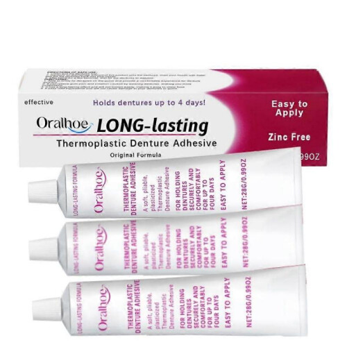 (3pcs)Thermoplastic Denture Adhesive Long-lasting Denture Fixing Adhesive Improve Comfort Denture Care