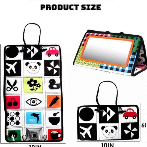 (orange)Foldable Distorting Mirror ToyStimulates Visual Awareness,Vision Training 2