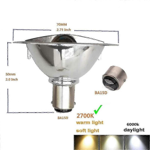 2x 3W 12V 2700K LED AR70 Ba15d Reflector Spot Lights to Replace 25W Halogen 1