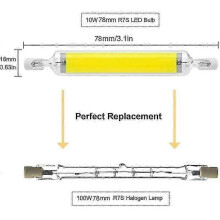 2 Pack 10w 78mm R7s Led Light Bulbs Dimmable Cool White 6000-6500k 100w Halogen J78 Replacement, Double Ended R7s Base Tube, 360 Beam Angle, Energy Sa
