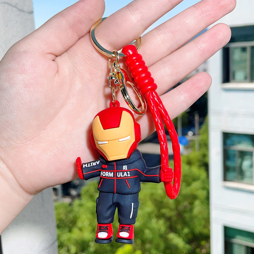 (Iron Man) Character Cartoon Avengers Car Backpack Keychain Pendant Gift Holiday
