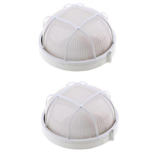 2Pcs Vapor Proof Large Round Sauna Light with Safety Grid Heat Resistant