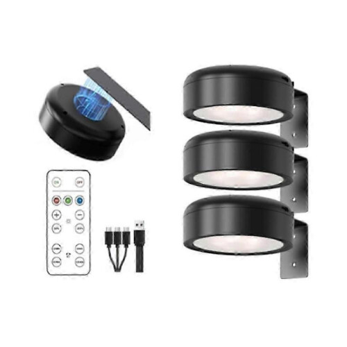 (3pcs, Black) Topveden Wall-Mounted Picture Lighting with Wireless Rechargeable Features