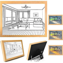 (H) 2023,Creative LED Glowing frame light and shadow Art,Painting Home Decorate,3 Colors Led Lights Painting Wall Decor