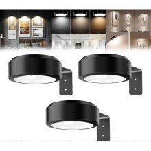 (Black) 3Pcs Picture Lights for Wall, Poster Lights, Wireless Rechargeable Magnetic LED Painting Light, Picture for Wall with 3 Color Temps