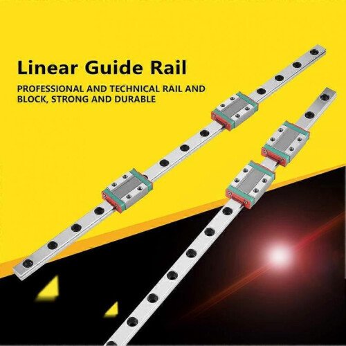 Linear Guide Rail, Mini Linear Motion Rail Linear Block, with 2pcs Rail Block Rail Kit for Machine Most Automatic Equipment 2