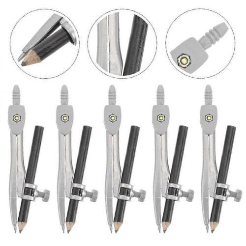 5Pcs Math Compass Drafting Tools Geometry Circle Drawing Compass for School 2