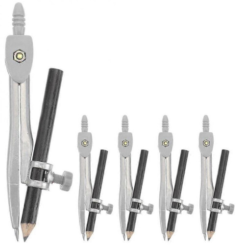 5Pcs Math Compass Drafting Tools Geometry Circle Drawing Compass for School 1