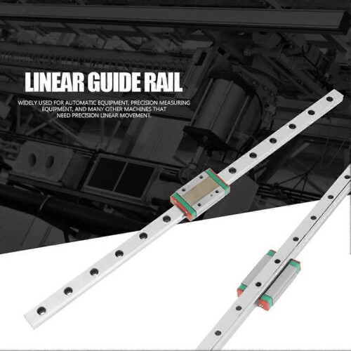 MGN12H Miniature Linear Rail Guide, 350mm Length 12mm Width Linear Slide Guide with Linear Slide Guide Block for Auto Equipment 2