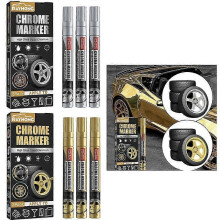 (3pcs, Golden) Automotive Diy Plating Pen, Personalized Color Change And Coating, Convenient Car Tire Graffiti, 3 Pens Per Box
