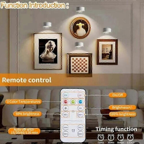 (White) Chiclify Picture Lights,Topveden Lights for Pictures on Wall,Magnetic 1