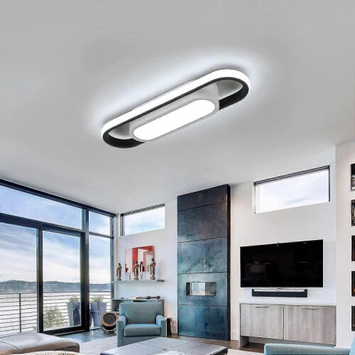 Modern Led Ceiling Light,24w 1800lm Rectangular,cool White Light 6000k Acrylic[energy Class E] 2