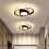 Modern Creative Ceiling Light Fixture Round Design Small Black Ceiling Lamp Shade,32w (warm Light) 3