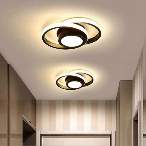 Modern Creative Ceiling Light Fixture Round Design Small Black Ceiling Lamp Shade,32w (warm Light) 2