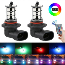 2x 9006 Led 5050 Rgb Auto Scheinwerfer Nebel Licht Lampe Birne Mit Fernbedienung