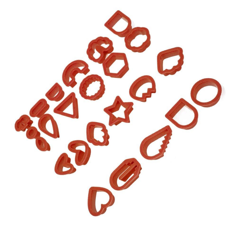 (red) 24pcs Polymer Clay Earring Cutters Diy Hand Crafted Thickened Edge Food Safe Clay Cutters For Cakes
