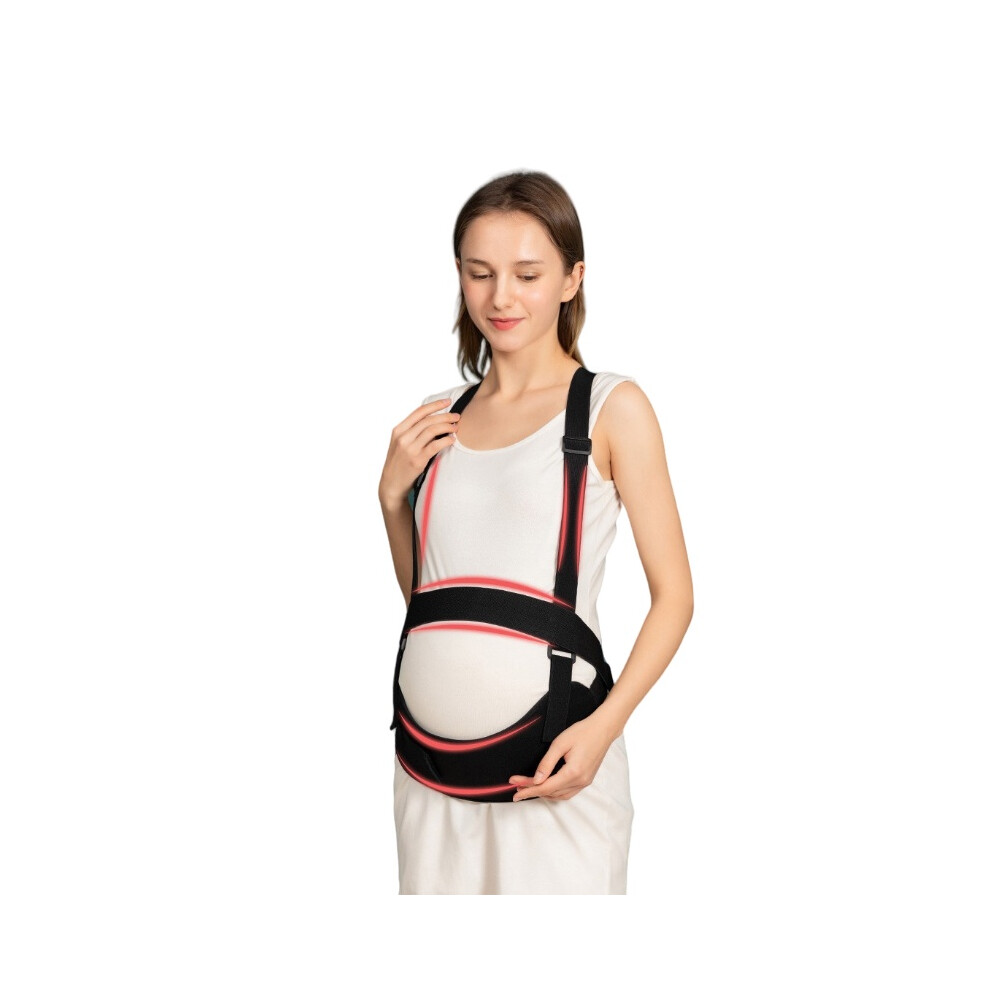 (Black, M) Belly Breathable Maternity Band Pain Relief With Band Elastic Reinforced-image-OPC-PJ7NZJF-NEW