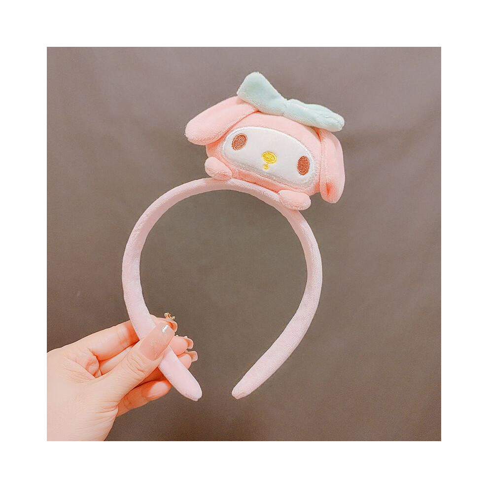 (Melody) Hairband Sanrio Melody Girl Dog Cinnamoroll Kitty Cat Cartoon Elastic Animal-image-OPC-PJ7P2GV-NEW