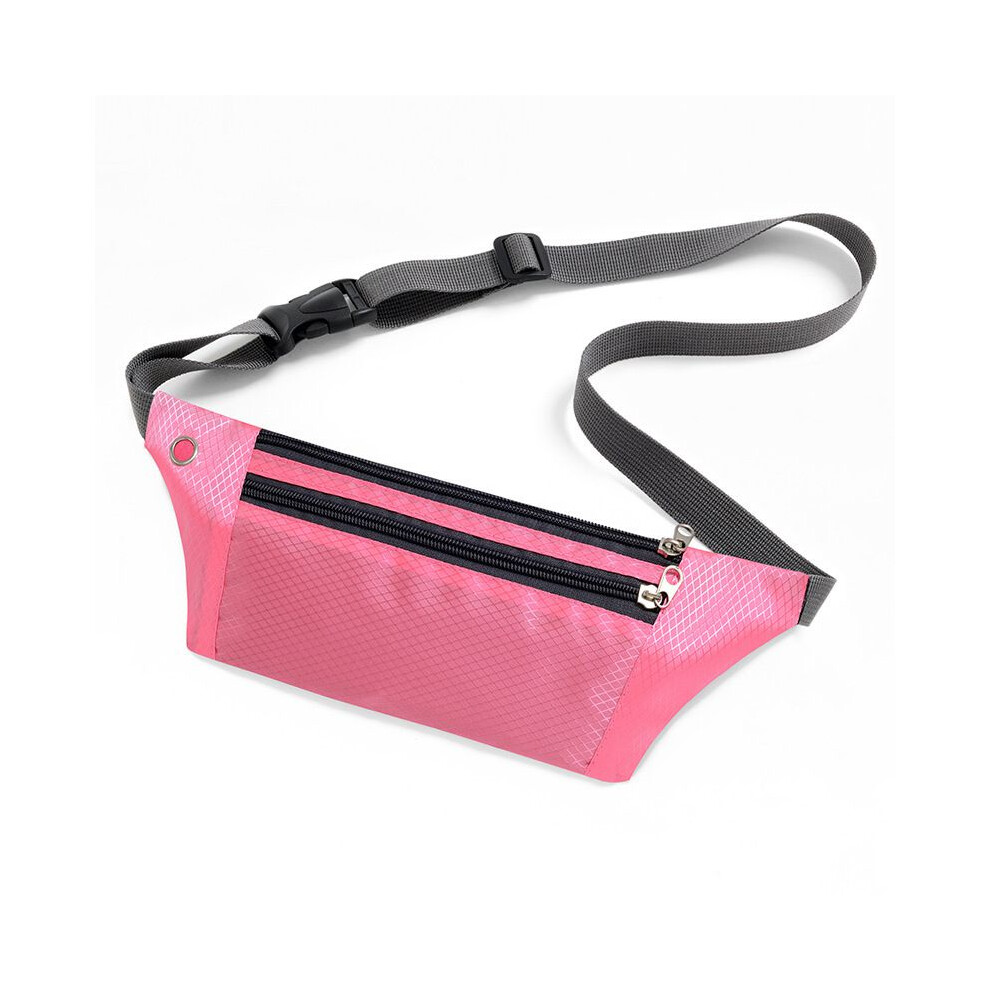 (Pink) Running Waterproof Belt Fanny Pack Waist Pouch Outdoor Camping Hiking Zip Bag-image-OPC-PJ7P6PB-NEW