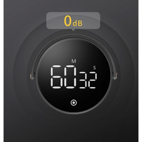 (Black) Productivity Time Management Rotary Digital Magnetic Quiet Kitchen Timer 1