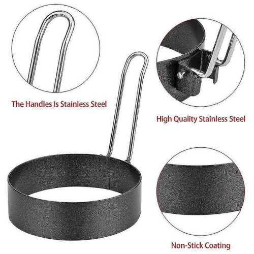 6 Pack Egg Ring, Stainless Steel Round Egg Cooking Rings Non-Stick Frying Egg Maker Molds 1