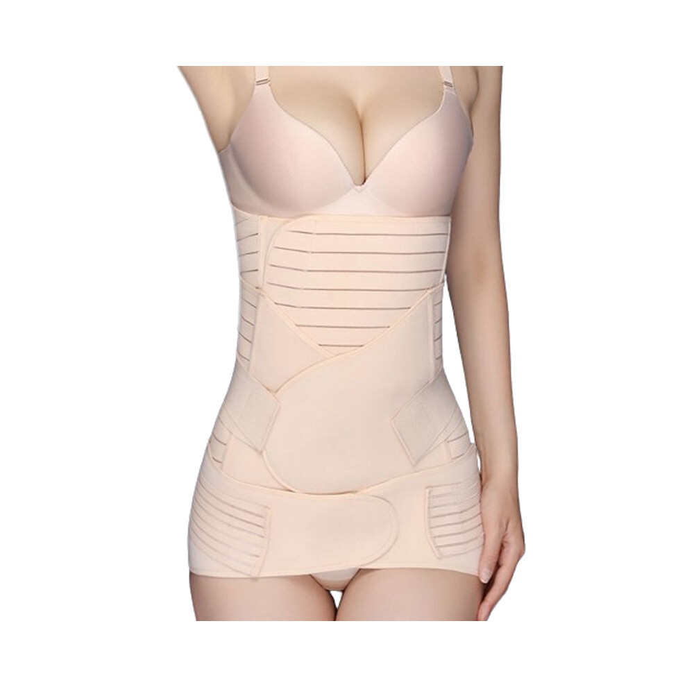 (Beige, XL) Abdominal Postpartum Retraction Belt Threepiece Set Girdle Fiber Polyester Belt-image-OPC-PJ7PNZY-NEW