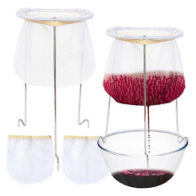 2 Pack Strainer Stand,Strainer Stand with 4 Reusable Staining Bags,Reusable Food Filter Bag Jelly B
