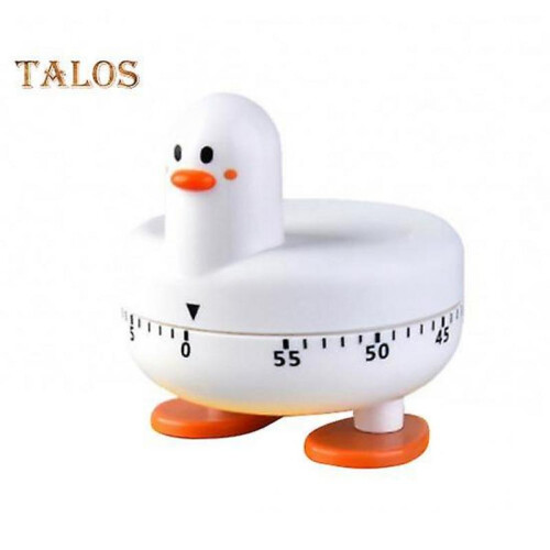 (white) Cooking Timer Precise Timing Long Lasting Portable Great Lovely Duck Mechanical Study Timer for Office