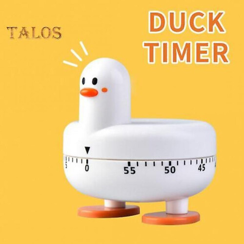 (white) Cooking Timer Precise Timing Long Lasting Portable Great Lovely Duck Mechanical Study Timer for Office 1