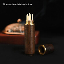 Minimalist Ebony Wood Toothpick Holder, Travel-Friendly Portable Dispenser, 10PCS